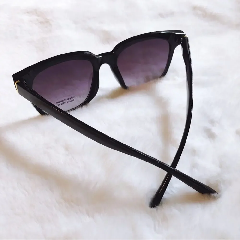Cora Black Classic Square Sunglasses